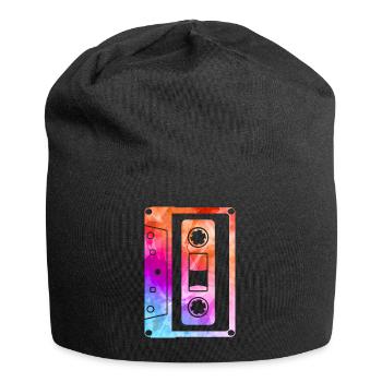 80er 90er Jahre Kassette Mixtape Retro Lustig - Jersey-Beanie - Schwarz - Vorne