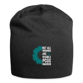PCOS Warrior: Invisible Combat - Jersey Beanie - black - Front