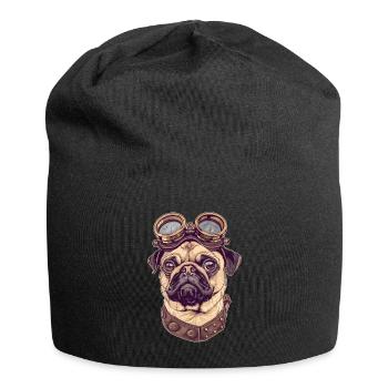Steampunk Pug - Jersey Beanie - black - Front