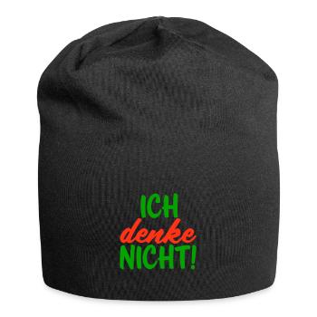 Ich denke nicht - Jersey-Beanie - Schwarz - Vorne