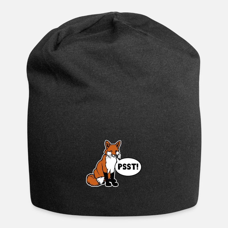 Schweigefuchs PSST! - Jersey-Beanie - Schwarz