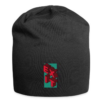 Exit - take the exit - in red - Jersey Beanie - black - Front