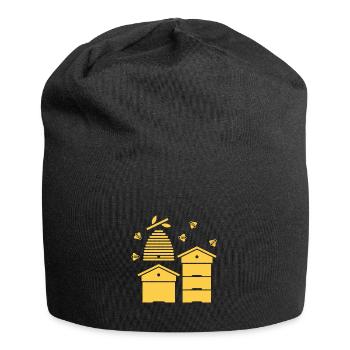 Ruches et abeilles - Bonnet en jersey - noir - Devant
