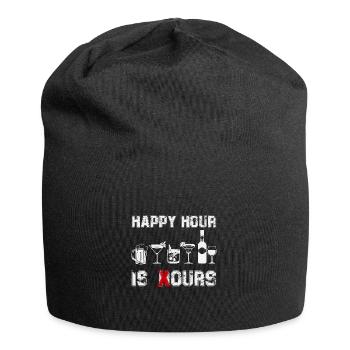 Happy Hour is ours - Jersey-Beanie - Schwarz - Vorne