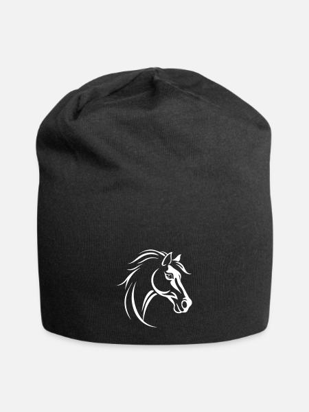 Pferd - Jersey-Beanie - Schwarz