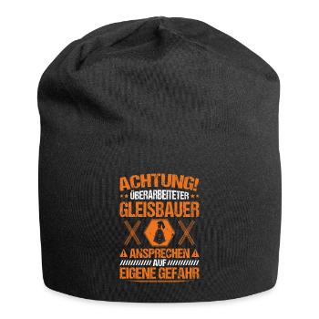 Gleisbauer Schienenarbeiter Gleisbau Geschenk - Jersey-Beanie - Schwarz - Vorne