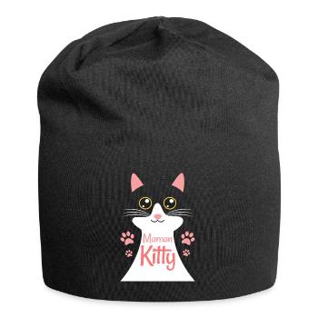 Maman Kitty Mère Qui Adore Les Chats - Bonnet en jersey - noir - Devant