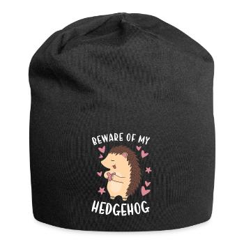 Hedgie Beware Of My Hedgehog - Jersey Beanie - black - Front