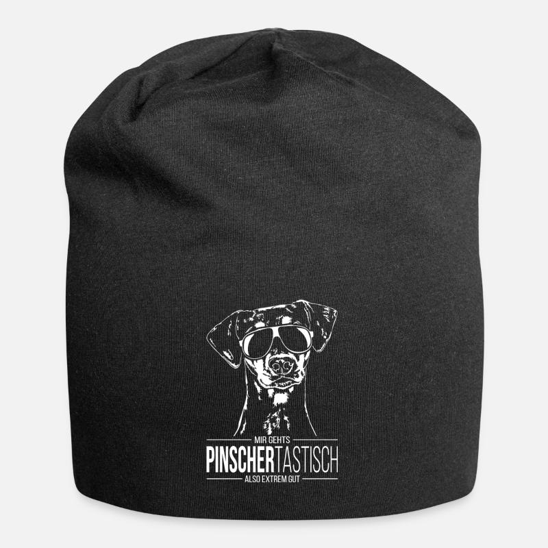 PINSCHERTASTISCH Deutscher Pinscher Spruch Hund - Jersey-Beanie - Schwarz