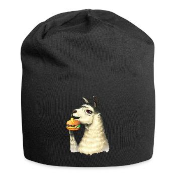 Lama mangeur de cheeseburger - Bonnet en jersey - noir - Devant