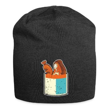 BBQ Party Gift Meat Breast Pocket Grilling - Jersey Beanie - charcoal grey - Front