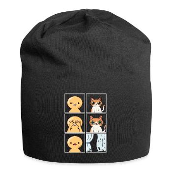 Cats Destroyed Curtains Design for Cat Fans - Jersey Beanie - black - Front