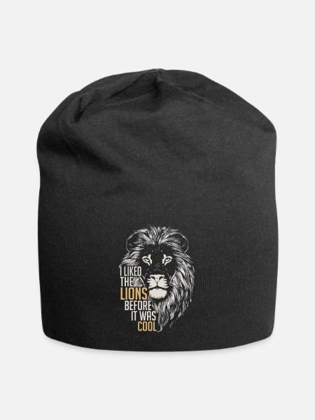 Ich mochte die Löwen, bevor es cool war T-Shirts | Löwen - Jersey-Beanie - Schwarz