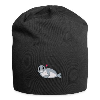 Seehund Robben Baby als Geschenk für Kids - Jersey-Beanie - Schwarz - Vorne
