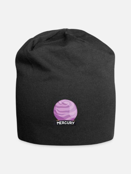 Planet Mercury Space gift - Jersey Beanie - black