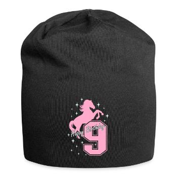 9. Geburtstag Reiten Pferd Reitstall - Jersey-Beanie - Schwarz - Vorne
