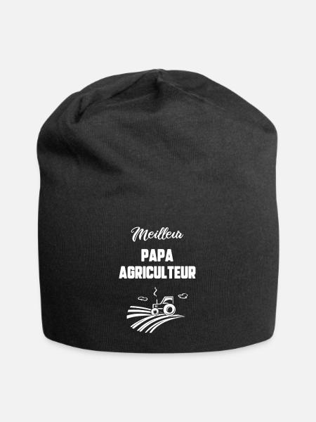 Meilleur papa agriculteur - Bonnet en jersey - noir