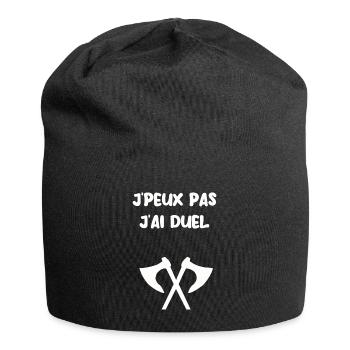 J’peux pas j’ai duel - Bonnet en jersey - noir - Devant