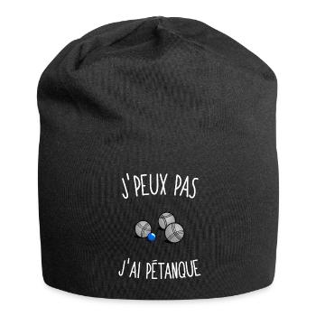 J'peux pas j'ai pétanque - Bonnet en jersey - noir - Devant