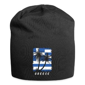 Griechenland Flagge Hellas Athen Griechische Fahne - Jersey-Beanie - Schwarz - Vorne