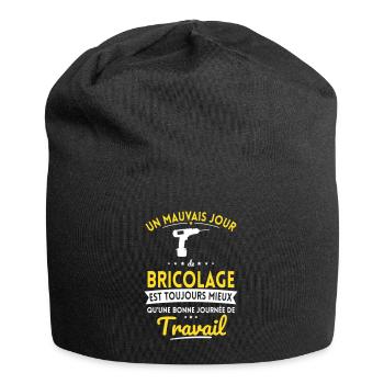 Mauvais jour bricolage mieux que journée travail - Bonnet en jersey - noir - Devant