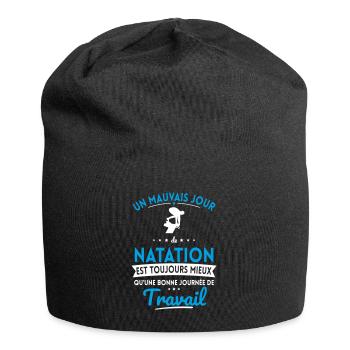 Mauvais jour de natation mieux que journée travail - Bonnet en jersey - noir - Devant