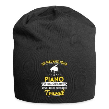 Mauvais jour de piano mieux que journée travail - Bonnet en jersey - noir - Devant