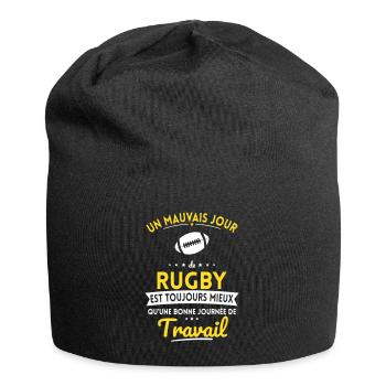 Mauvais jour de rugby mieux que journée travail - Bonnet en jersey - noir - Devant