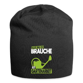 All I need is gardening - Jersey Beanie - black - Front
