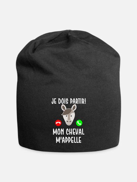 Mon cheval m'appelle - Bonnet en jersey - noir