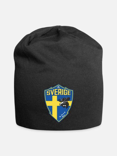 Schweden - Wappen - Schild - Jersey-Beanie - Schwarz