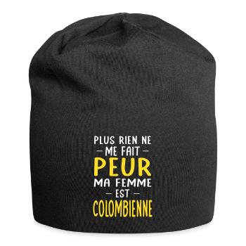 Rien ne me fait peur ma femme est Colombienne - Bonnet en jersey - noir - Devant