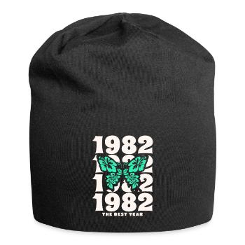 Groovy und Vintage 1982 40-jähriges Jubiläum - Jersey-Beanie - Schwarz - Vorne