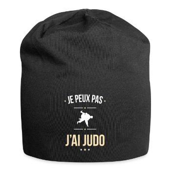 Je peux pas j'ai judo - Cadeau humour - Bonnet en jersey - noir - Devant