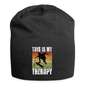 Ceci est ma thérapie Skateboard Skateboarder Skate - Bonnet en jersey - noir - Devant