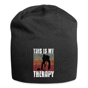 Curling is my Therapy Curler Eisstockschießen - Jersey Beanie - black - Front