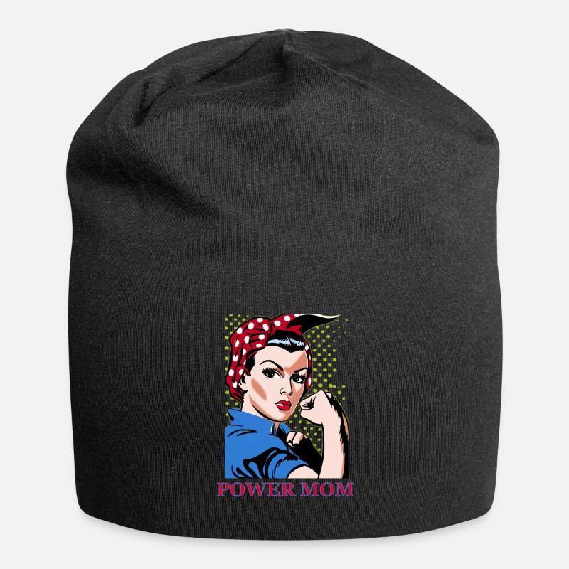 Power mom - Bonnet en jersey - noir