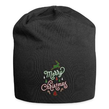 Merry Christmas Frohe Weihnachten Ugly Christmas - Jersey-Beanie - Schwarz - Vorne