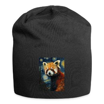 Panda Roux, Van Gogh, Style - Bonnet en jersey - noir - Devant