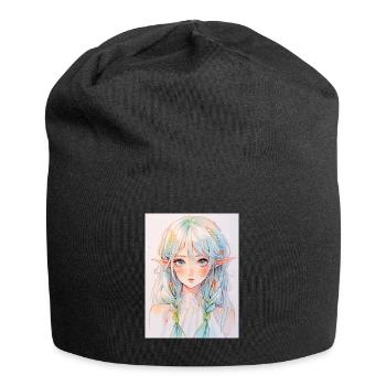 Anime, Fille d’anime, Fille d’anime, Elfe - Bonnet en jersey - noir - Devant