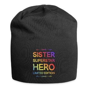 Best Sister Heroine Saying - Jersey Beanie - black - Front