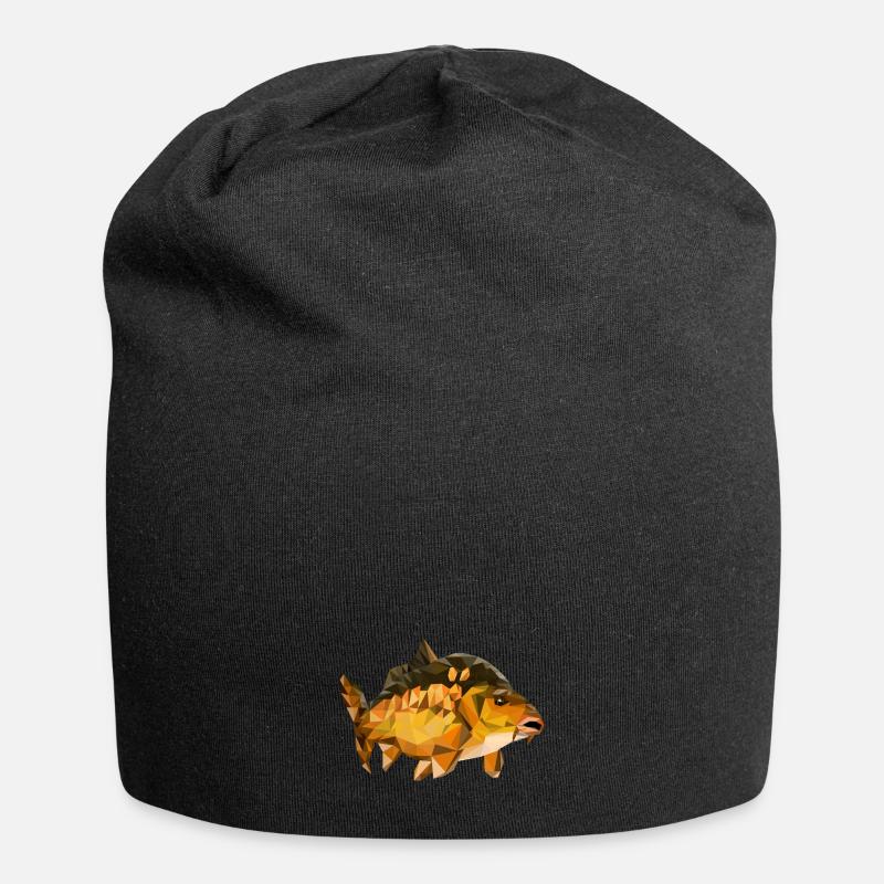 Carp polygon - Jersey Beanie - black