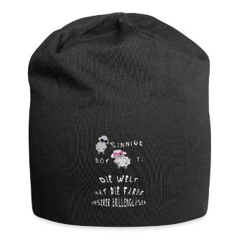 Die Welt hat die Farbe unserer Brillengläser - Jersey-Beanie - Schwarz - Vorne