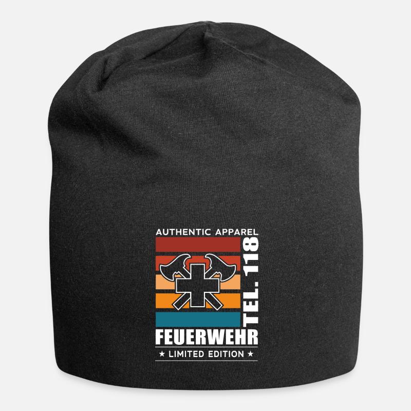 Feuerwehr - Jersey-Beanie - Schwarz