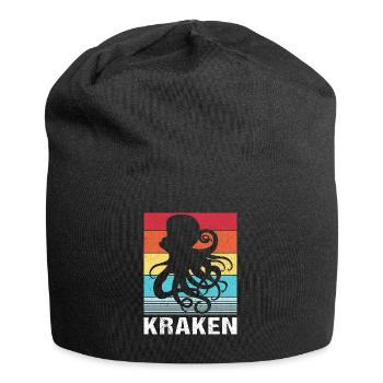 Krake Oktopus Tintenfisch Kraken - Jersey-Beanie - Schwarz - Vorne