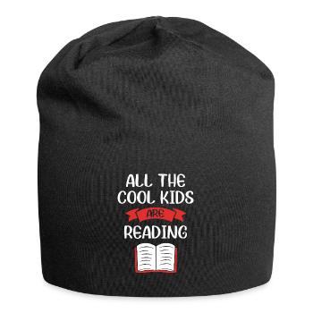 Bookworm Reading Enseignant d’école primaire - Bonnet en jersey - noir - Devant