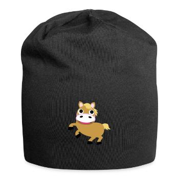 Pony - Haflinger - Jersey-Beanie - Schwarz - Vorne