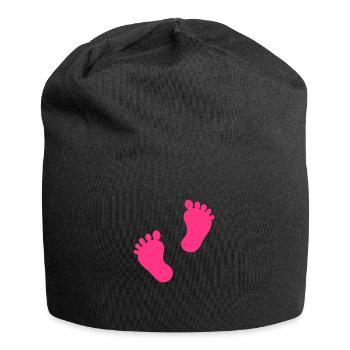 baby - füße - fuß - Jersey-Beanie - Schwarz - Vorne