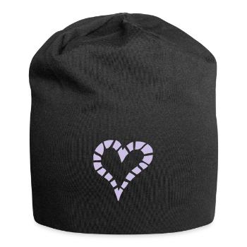 coeur valentin decoupe - Bonnet en jersey - noir - Devant