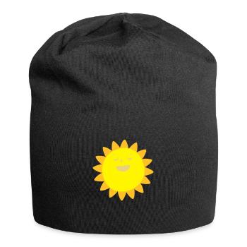Fröhlicher Sonnenschein - Jersey-Beanie - Schwarz - Vorne